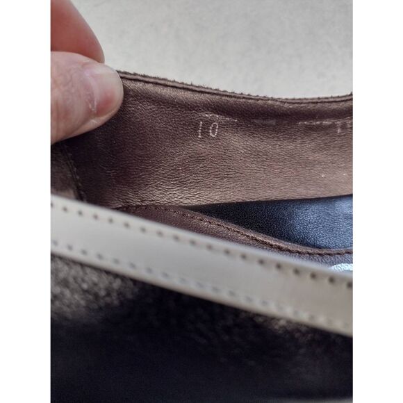 You by CROCS size 10 Dressy Peep Toe Flats Black and White - Picture 4 of 5